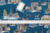 Japanese Fabric Paris City - blue - 50cm